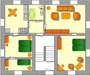 Grundriss der Ferienwohnung